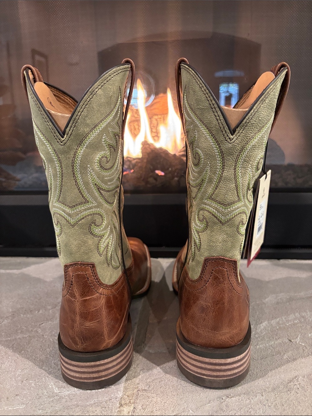 Ariat Slingshot Dark Tan/Easy
Green,ATS,Smartlite Sole,leather,square,Western - Picture 4 of 15